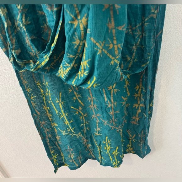 Hilo Hattie Asian Inspired Maxi Dress Mandarin Collar Bamboo Print NWT XL - Picture 5 of 10